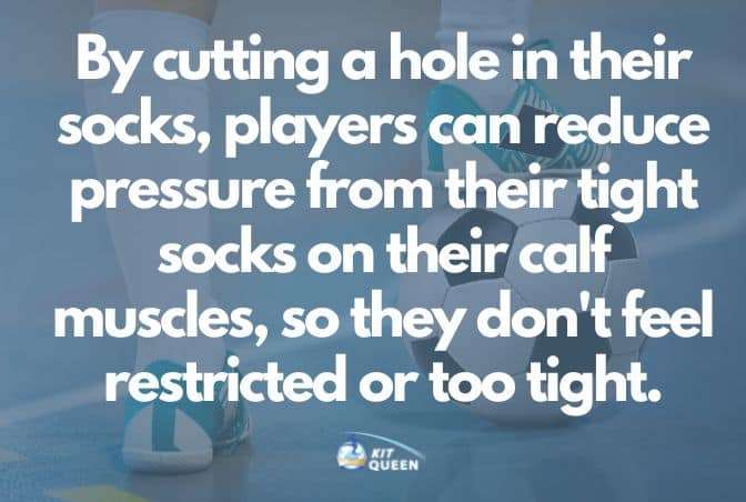 expert top tip on why players cut their socks to relieve pressure