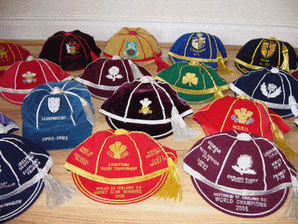 What is a cap in football? display of international caps, what they look like.