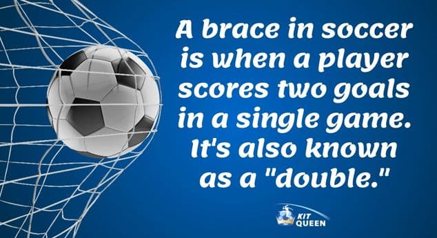 what is a brace in football infographic when a player scores two goals with head or feet