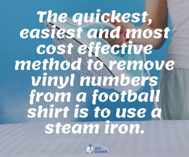 How to remove a number from your football shirt infographic. The quickest, easiest and most effective method to remove vinyl numbers from a football shirt is to use a steam iron.