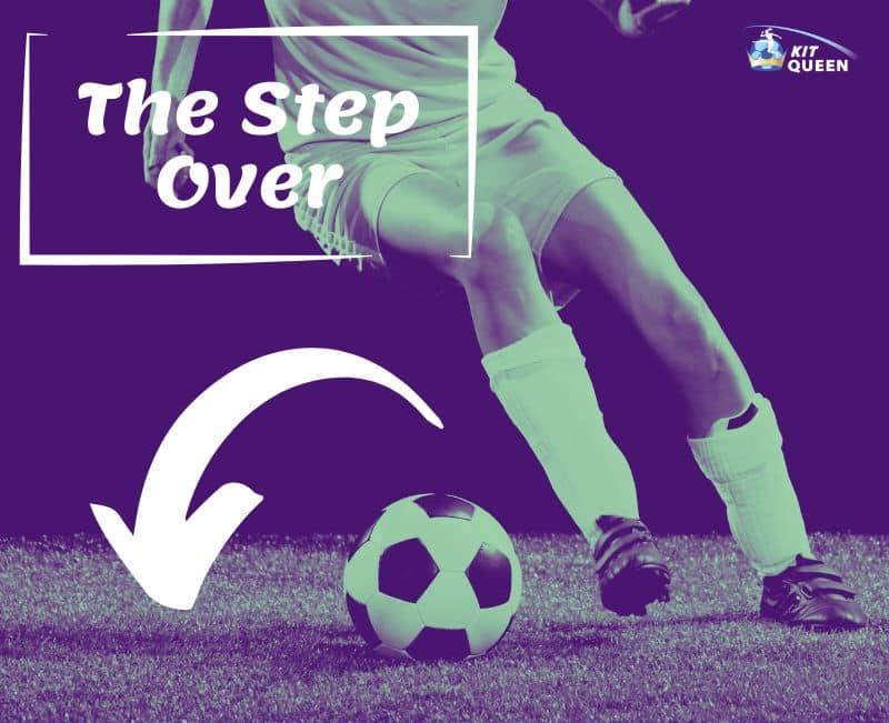 basic football skills - the step over infographic diagram