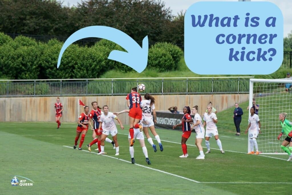 what is a corner kick in football infographic with arrow to show movement 
