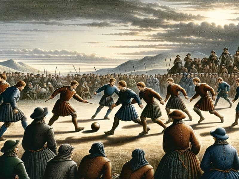 How Was Football Invented? Back to the Roots of the Beautiful Game. 8 when was football invented - image showing Medieval football in scotland