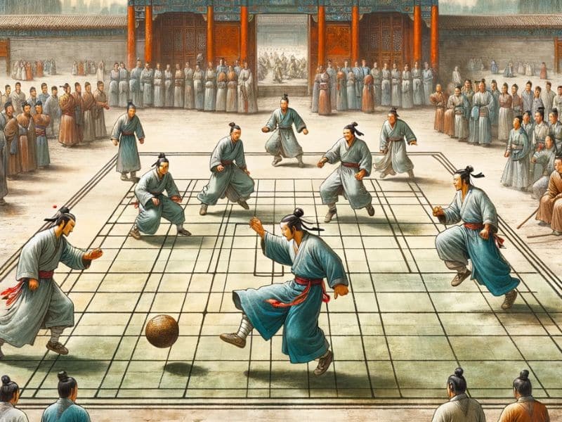 How was soccer invented - image showing the chinese game of Cuju